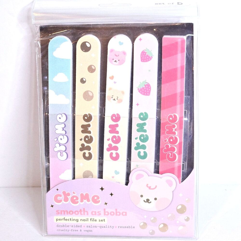 THE CRÈME SHOP Nails Files Boba Bears Collection Double Sided 5 PACK NEW SEALED